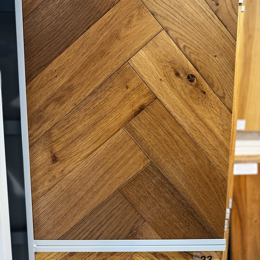 Kensington Engineered Real Wood Herringbone Oak Smoked Brushed Lacquered